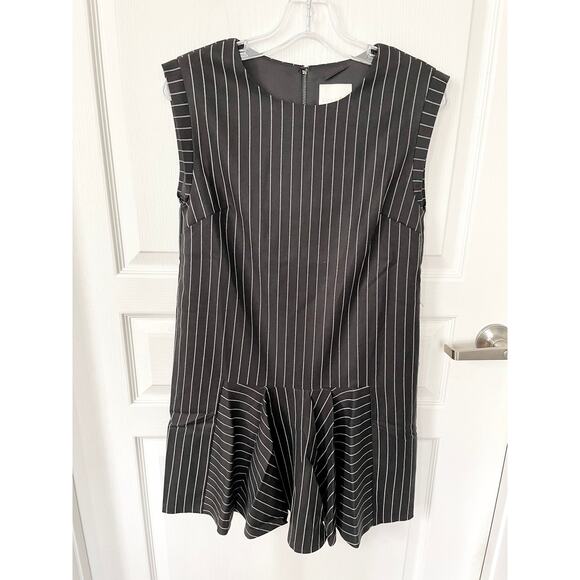 Line & Dot Revolve Pinstripe Dress Pleated Black Size Small New - Picture 8 of 9